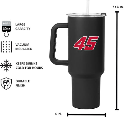 NASCAR 40oz Flipside Powder Coat Tumbler – 40oz Vacuum Insulated Tumbler, Long-Lasting Durable Finish, NASCAR Racing Design – Great for Travel and Outdoor Events