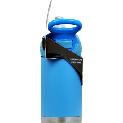 Nuby Thirsty Kids No Spill Flip-It Reflex Stainless Steel Travel Cup or Water Bottle - 10 Oz - 18+ Months - Blue - Back to School Essentials