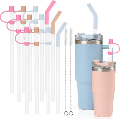Straw with Cover fit Stanley Quencher H2.0 14-40 oz Tumbler, 6pk