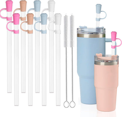 Straw with Cover fit Stanley Quencher H2.0 14-40 oz Tumbler, 6pk
