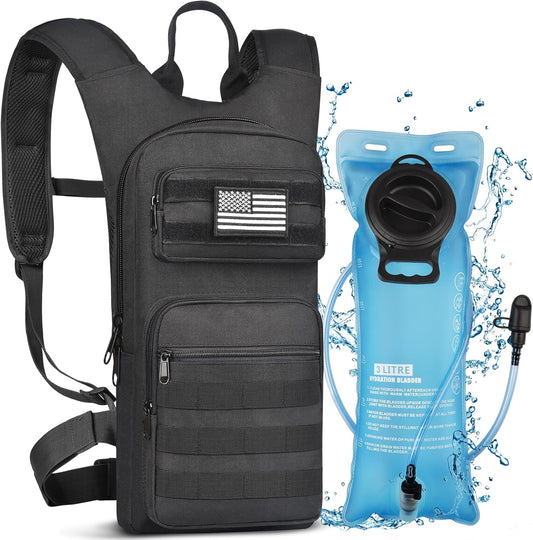 Hydration Backpack with 3L Water Bladder, Tactical Pack for Hiking