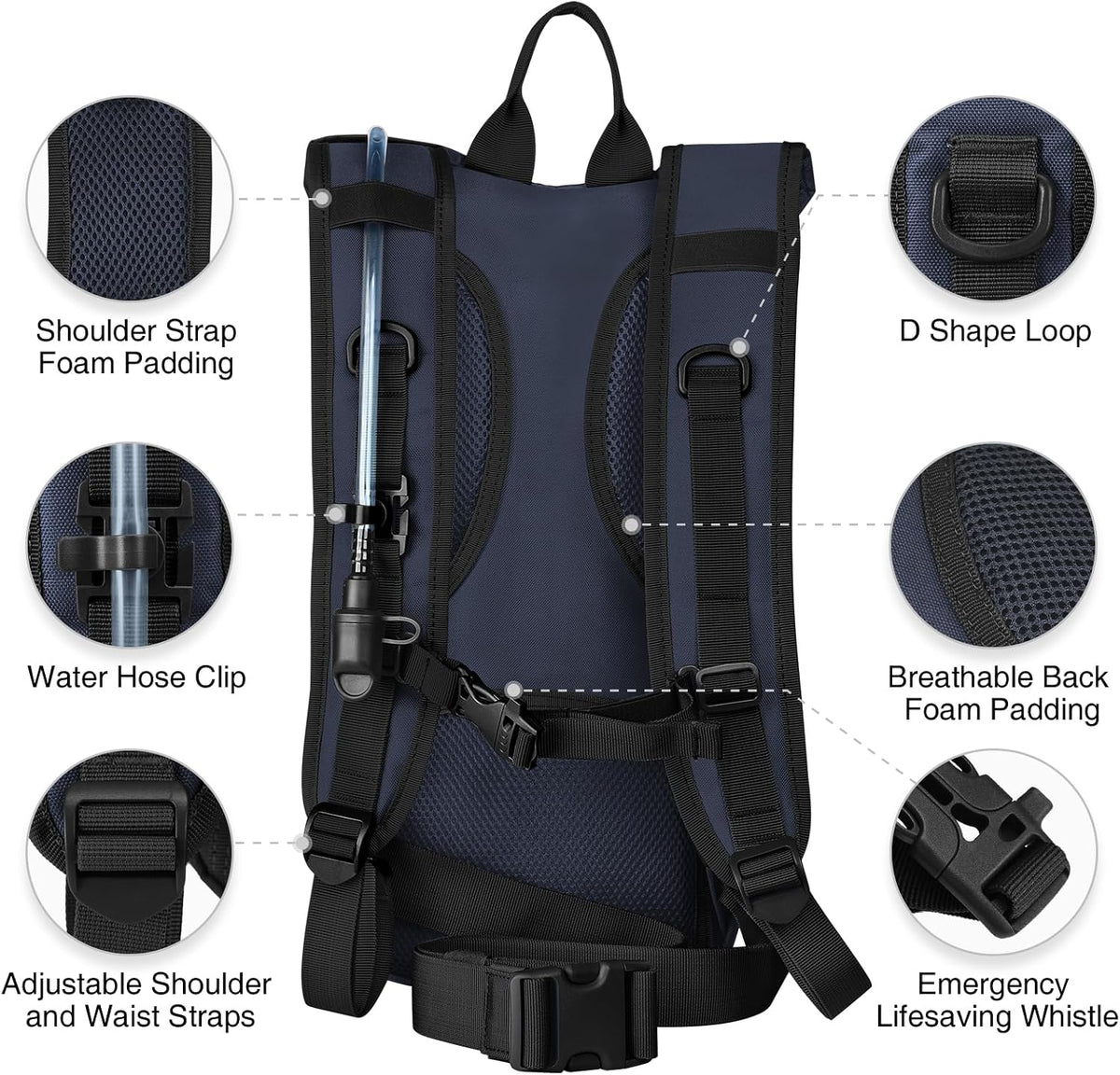 Hydration Backpack with 3L Water Bladder, Tactical Pack for Hiking