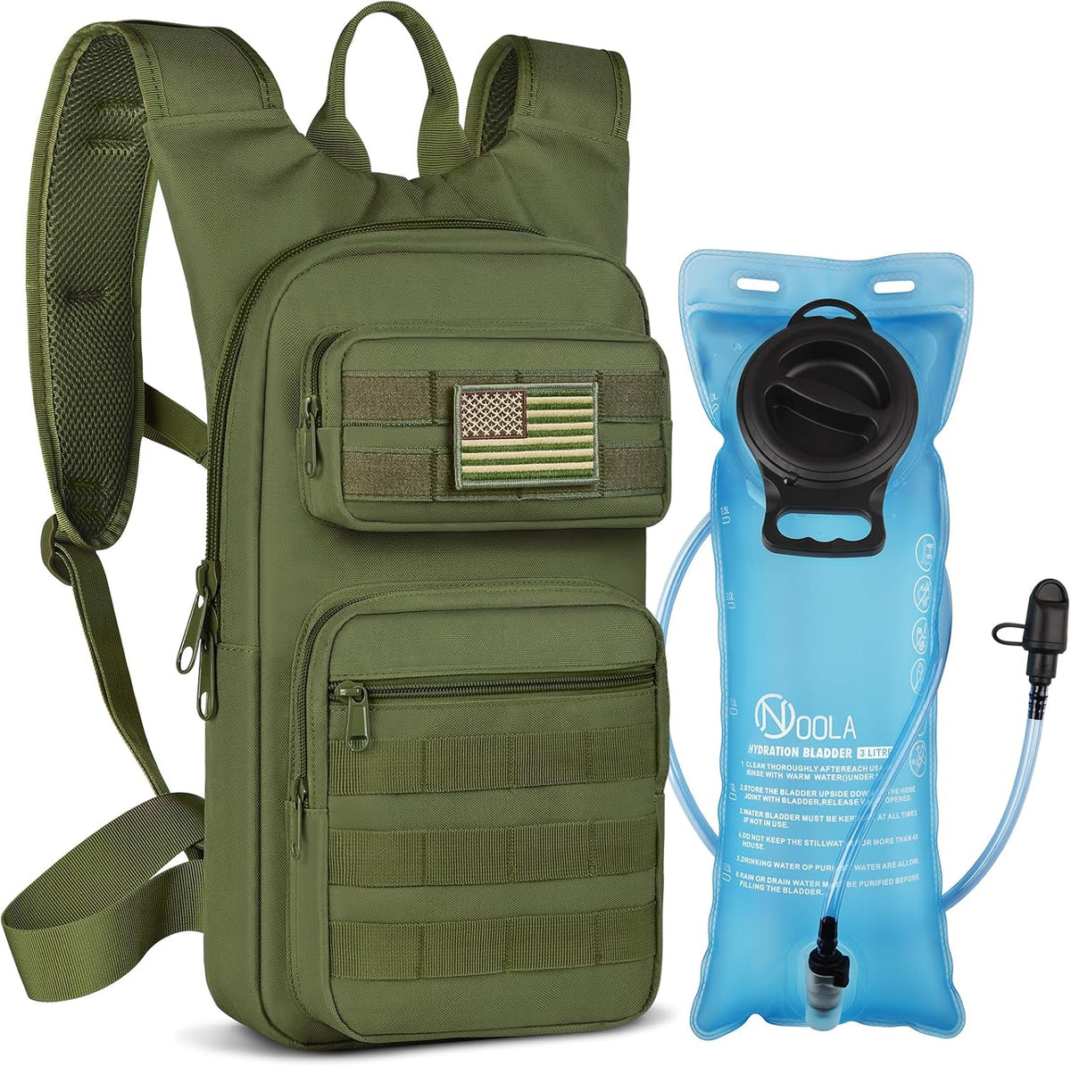 Hydration Backpack with 3L Water Bladder, Tactical Pack for Hiking