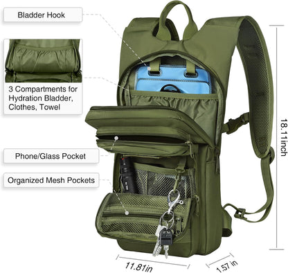 Hydration Backpack with 3L Water Bladder, Tactical Pack for Hiking