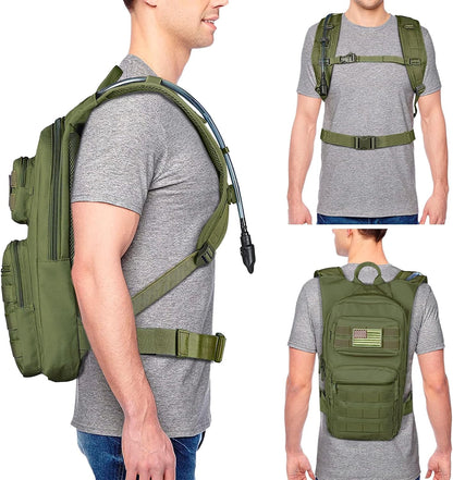 Hydration Backpack with 3L Water Bladder, Tactical Pack for Hiking