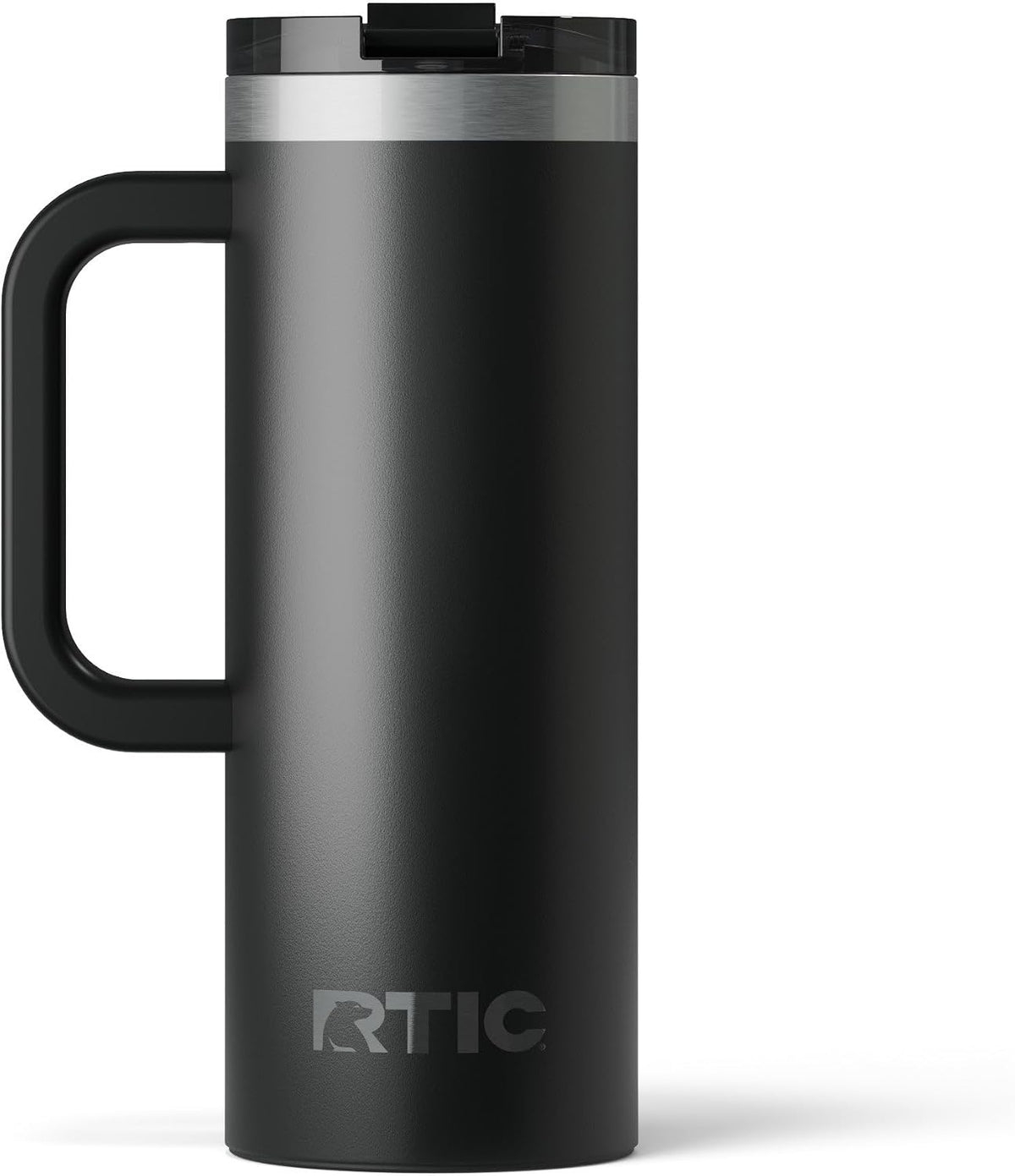 20oz Road Trip Travel Mug with Lid and Handle, Ceramic Lined, Black