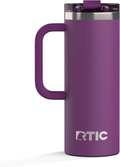 20oz Road Trip Travel Mug with Lid and Handle, Ceramic Lined, Black
