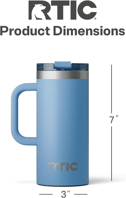 20oz Road Trip Travel Mug with Lid and Handle, Ceramic Lined, Black