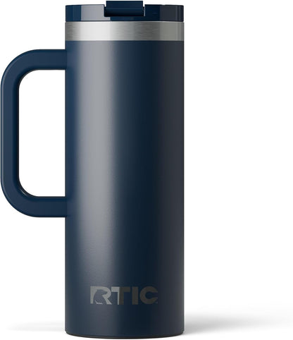 20oz Road Trip Travel Mug with Lid and Handle, Ceramic Lined, Black