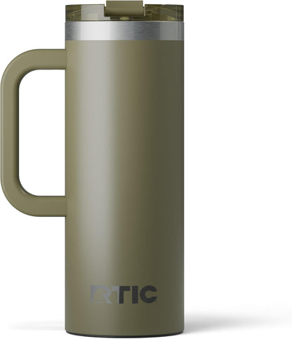 20oz Road Trip Travel Mug with Lid and Handle, Ceramic Lined, Black