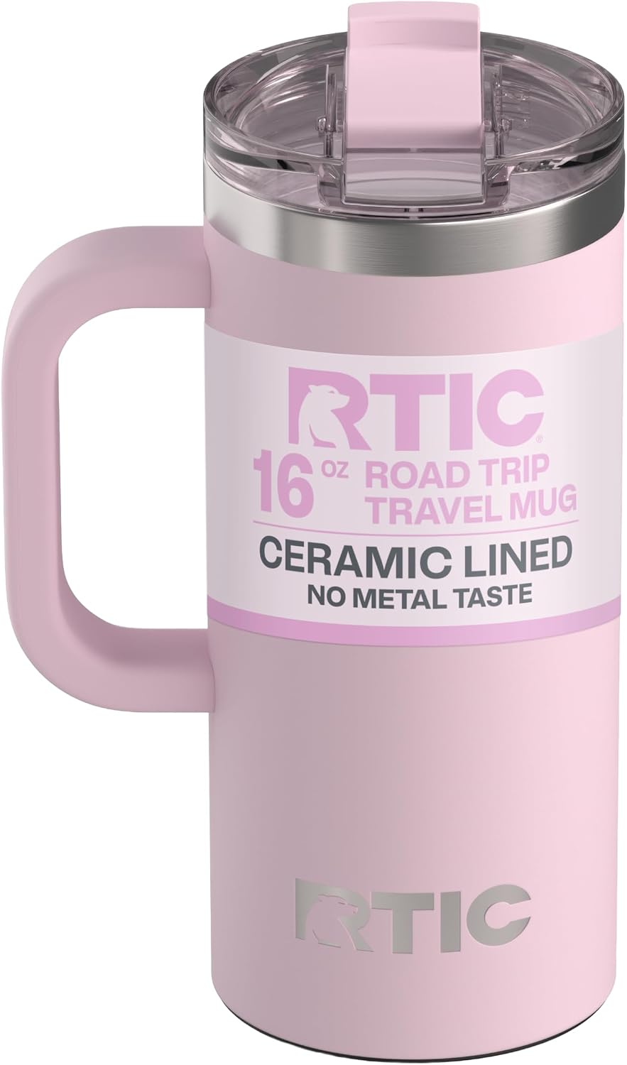 20oz Road Trip Travel Mug with Lid and Handle, Ceramic Lined, Black
