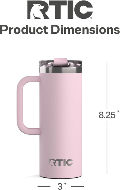 20oz Road Trip Travel Mug with Lid and Handle, Ceramic Lined, Black