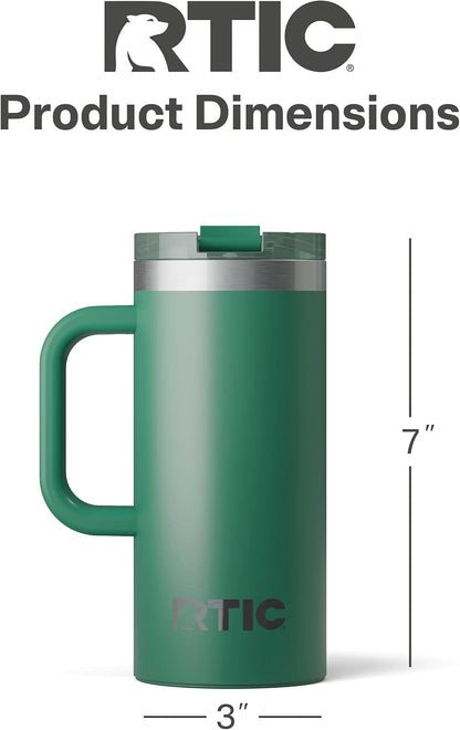 20oz Road Trip Travel Mug with Lid and Handle, Ceramic Lined, Black
