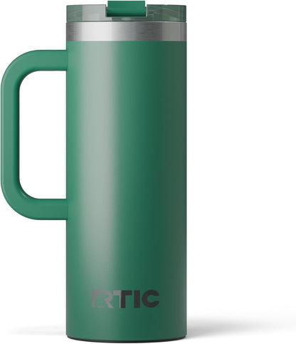20oz Road Trip Travel Mug with Lid and Handle, Ceramic Lined, Black