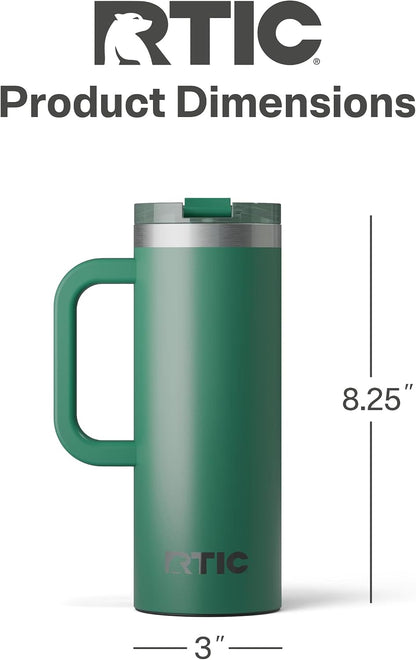 20oz Road Trip Travel Mug with Lid and Handle, Ceramic Lined, Black