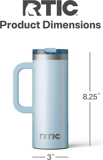 20oz Road Trip Travel Mug with Lid and Handle, Ceramic Lined, Black
