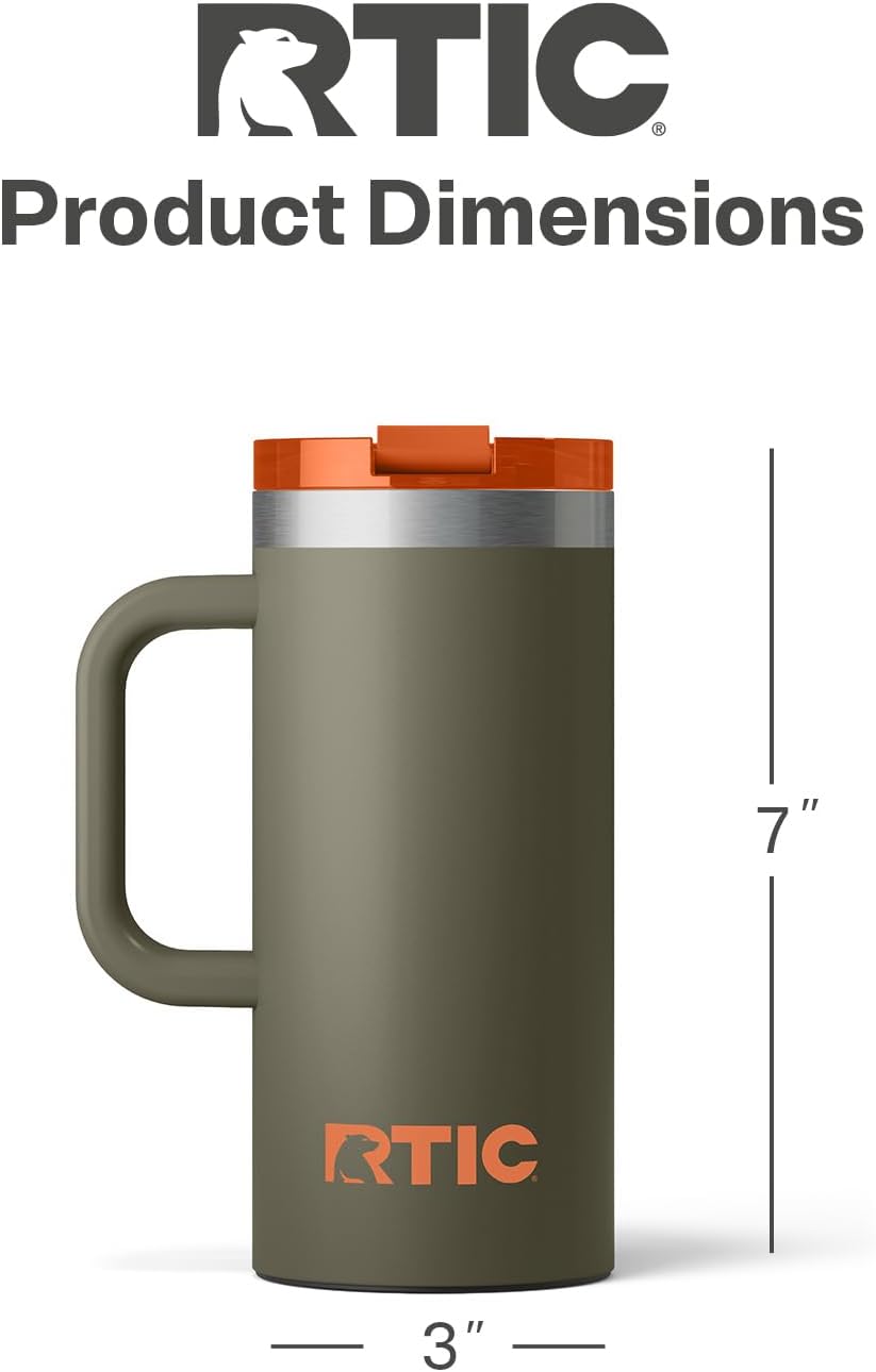 20oz Road Trip Travel Mug with Lid and Handle, Ceramic Lined, Black