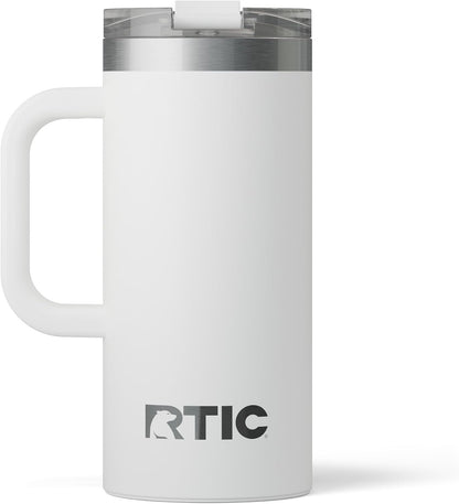 20oz Road Trip Travel Mug with Lid and Handle, Ceramic Lined, Black