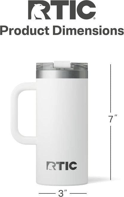 20oz Road Trip Travel Mug with Lid and Handle, Ceramic Lined, Black