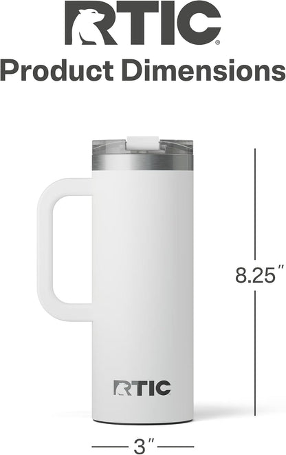 20oz Road Trip Travel Mug with Lid and Handle, Ceramic Lined, Black