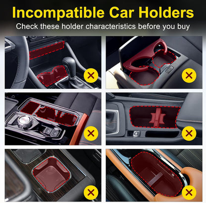 Cup Holder Expander (Adjustable Holder & Base, Auto-Fit Hold, One Button Open), Car Cup Holder Expander for Yeti, Hydro Flask, Nalgene, Owala, Bottles in 2.6"- 4.8" (Black)