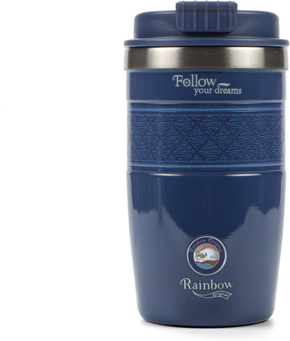 13 oz Travel Coffee Tumbler – 6H hot / 12H cold, Mig-White | 18/10 Stainless Steel, double wall vacuum insulation, keeps hot 6h & cold 12h, BPA free, ideal for office, camping, commutes