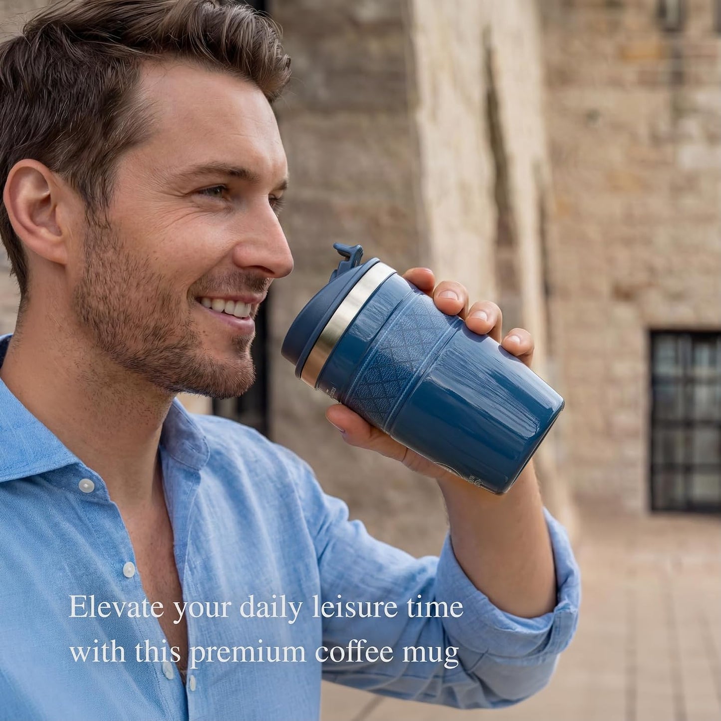 13 oz Travel Coffee Tumbler – 6H hot / 12H cold, Mig-White | 18/10 Stainless Steel, double wall vacuum insulation, keeps hot 6h & cold 12h, BPA free, ideal for office, camping, commutes