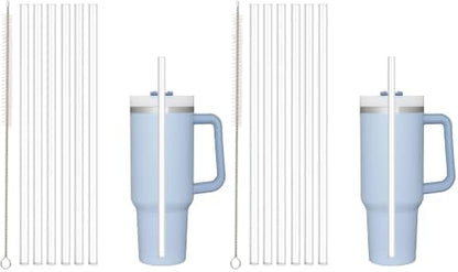 Replacement Straw Compatible with Stanley 40 oz 30 oz Cup Tumbler, 6 Pack Reusable Straw with Cleaning Brush, Plastic, Clear