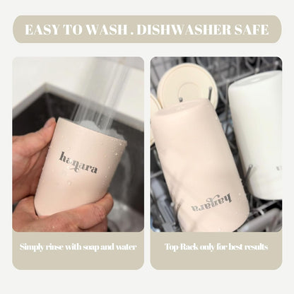 12 oz Push Button Lid Stainless Steel Travel Mug | Double Wall Insulated, Leak-Proof | Keeps Drinks Hot for 6hrs & Cold for 12hrs | Dishwasher Safe | Perfect for Coffee, Tea & More (Rose Quartz Pink)