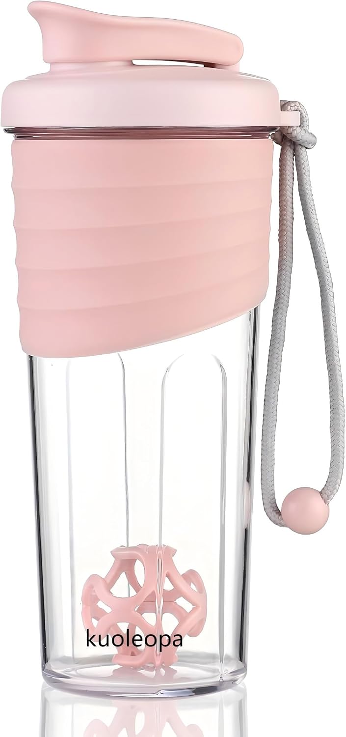 Shaker Bottle for Protein Mixes 24 oz Pink