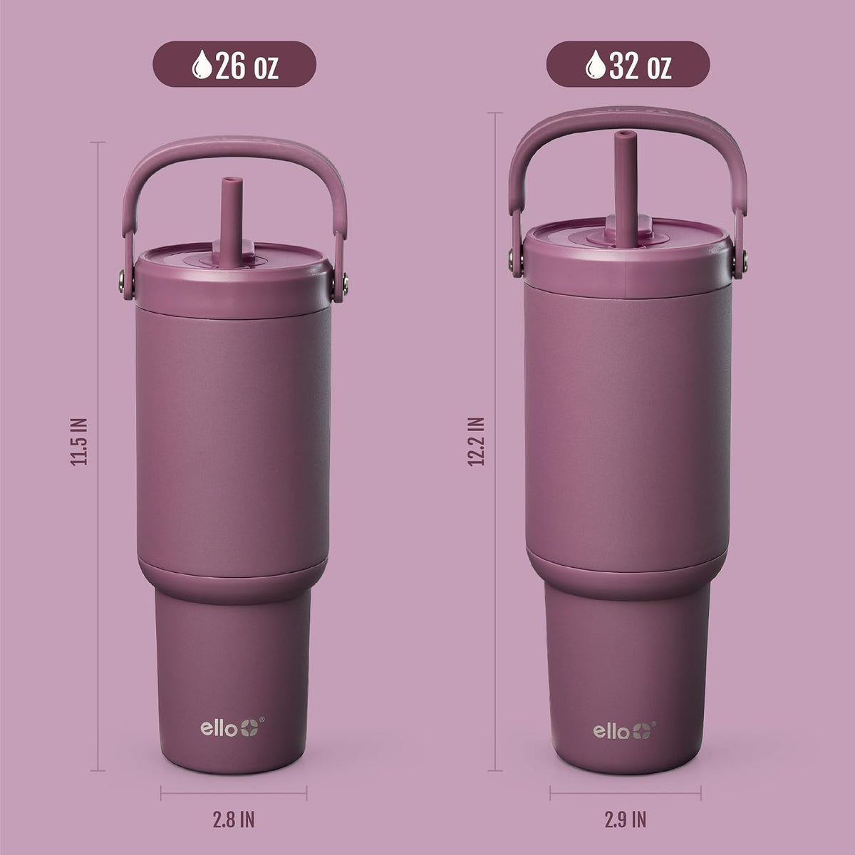 Oasis Go+ 26oz Insulated Stainless Steel Tumbler with Straw, Rasberry