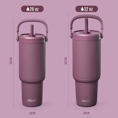Oasis Go+ 26oz Insulated Stainless Steel Tumbler with Straw, Rasberry