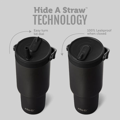 Oasis Go+ 26oz Insulated Stainless Steel Tumbler with Straw, Rasberry