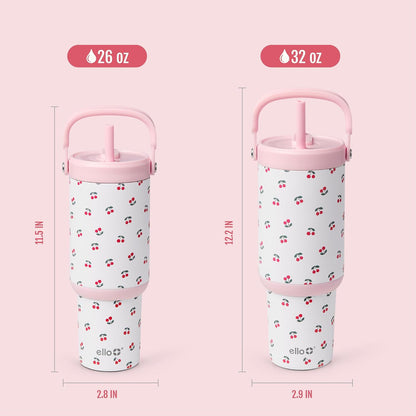Oasis Go+ 26oz Insulated Stainless Steel Tumbler with Straw, Rasberry