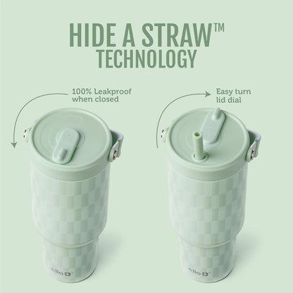 Oasis Go+ 26oz Insulated Stainless Steel Tumbler with Straw, Rasberry