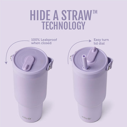 Oasis Go+ 26oz Insulated Stainless Steel Tumbler with Straw, Rasberry