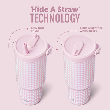 Oasis Go+ 26oz Insulated Stainless Steel Tumbler with Straw, Rasberry