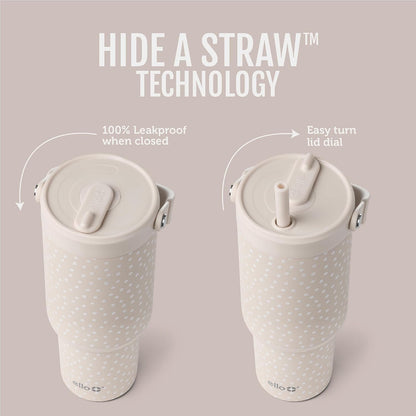 Oasis Go+ 26oz Insulated Stainless Steel Tumbler with Straw, Rasberry