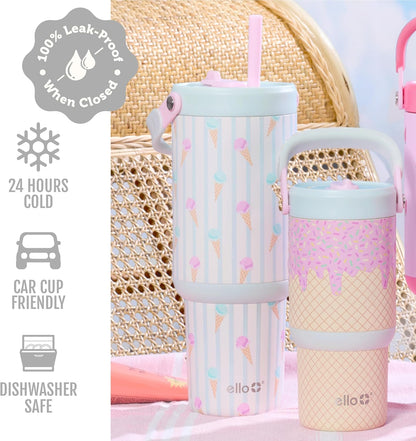 Oasis Go+ 26oz Insulated Stainless Steel Tumbler with Straw, Rasberry