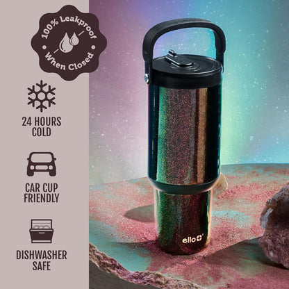 Oasis Go+ 26oz Insulated Stainless Steel Tumbler with Straw, Rasberry