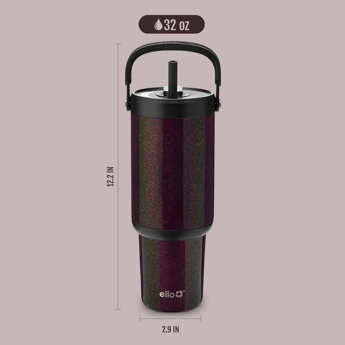 Oasis Go+ 26oz Insulated Stainless Steel Tumbler with Straw, Rasberry