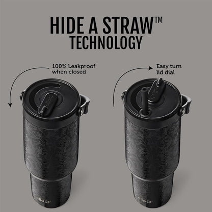 Oasis Go+ 26oz Insulated Stainless Steel Tumbler with Straw, Rasberry