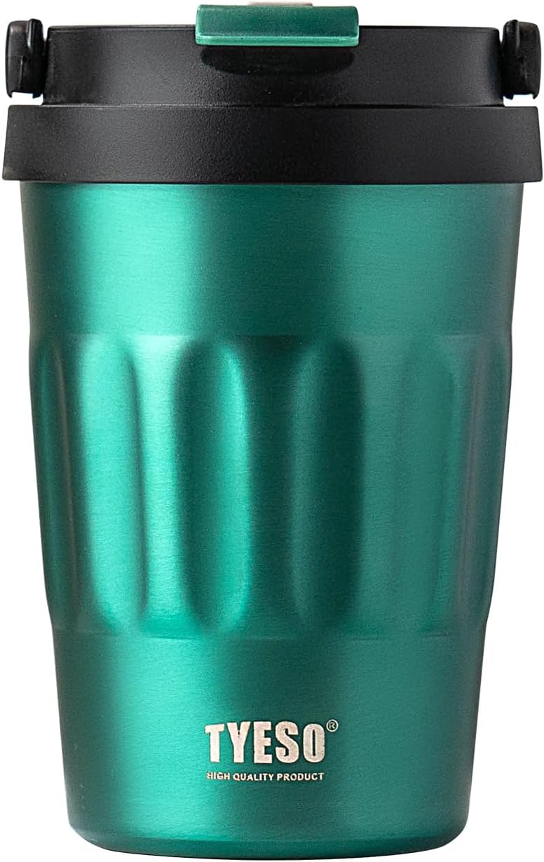 Stainless Steel Portable Tumbler with Flip Lid,Travel Mug with Concealed Carry Handle, Leakproof Insulated Coffee Cup (BLUE, 17 OZ)