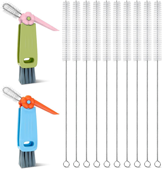 12 Pcs Multifunctional Cleaning Brush, 3-in-1 Lid Cleaning Brush Set