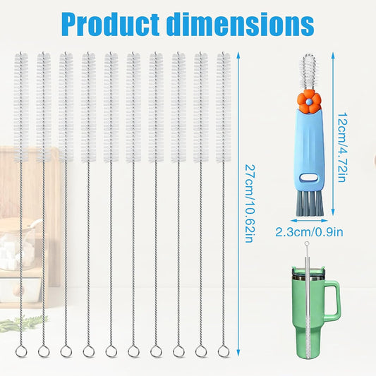 12 Pcs Multifunctional Cleaning Brush, 3-in-1 Lid Cleaning Brush Set