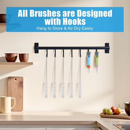 12 Pcs Multifunctional Cleaning Brush, 3-in-1 Lid Cleaning Brush Set