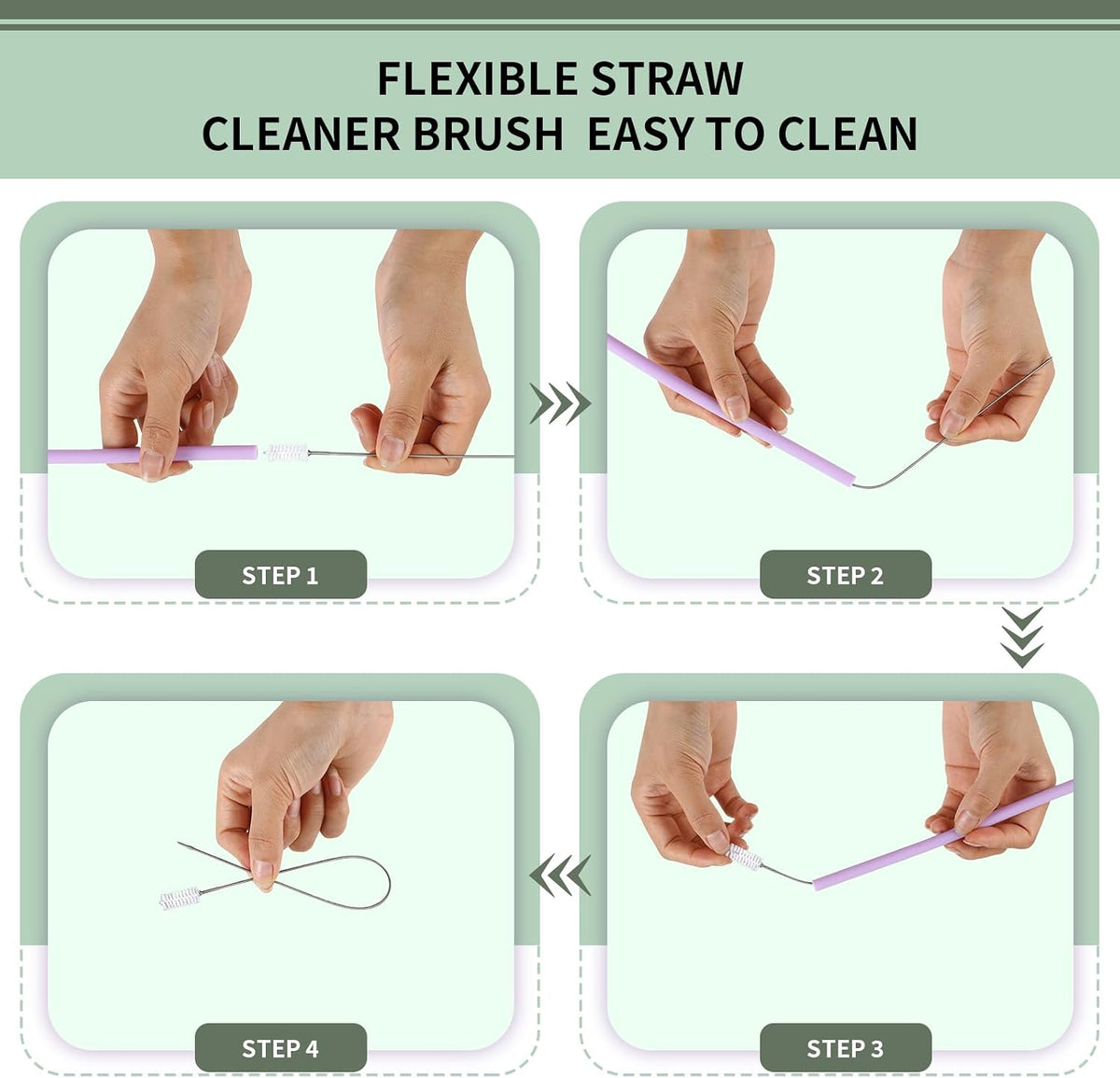 Silicone Reusable Straws with Case, Dishwasher Safe Travel Straw
