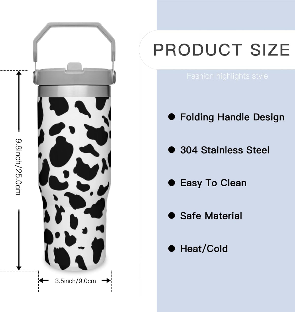 40 Oz Tumbler with Handle & Straw Lid - 304 Stainless Steel Insulated Coffee Mug, Cup Holder Friendly, Keeps Cold 9H Hot 3H for Travel Work Camping