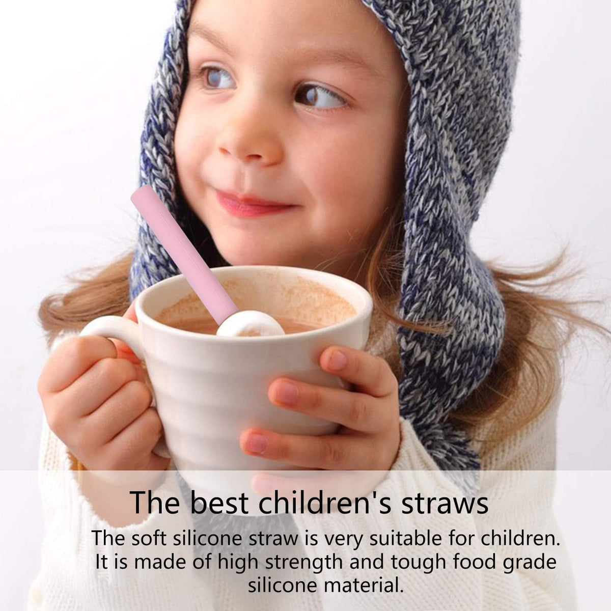 Silicone Straws Reusable - Odorless, 12 Standard Drinking Straws, 4 Carry Pouch, 2 Cleaning Brushes, Certificated Food Grade Platinum Silicone - 8 1/2" Long