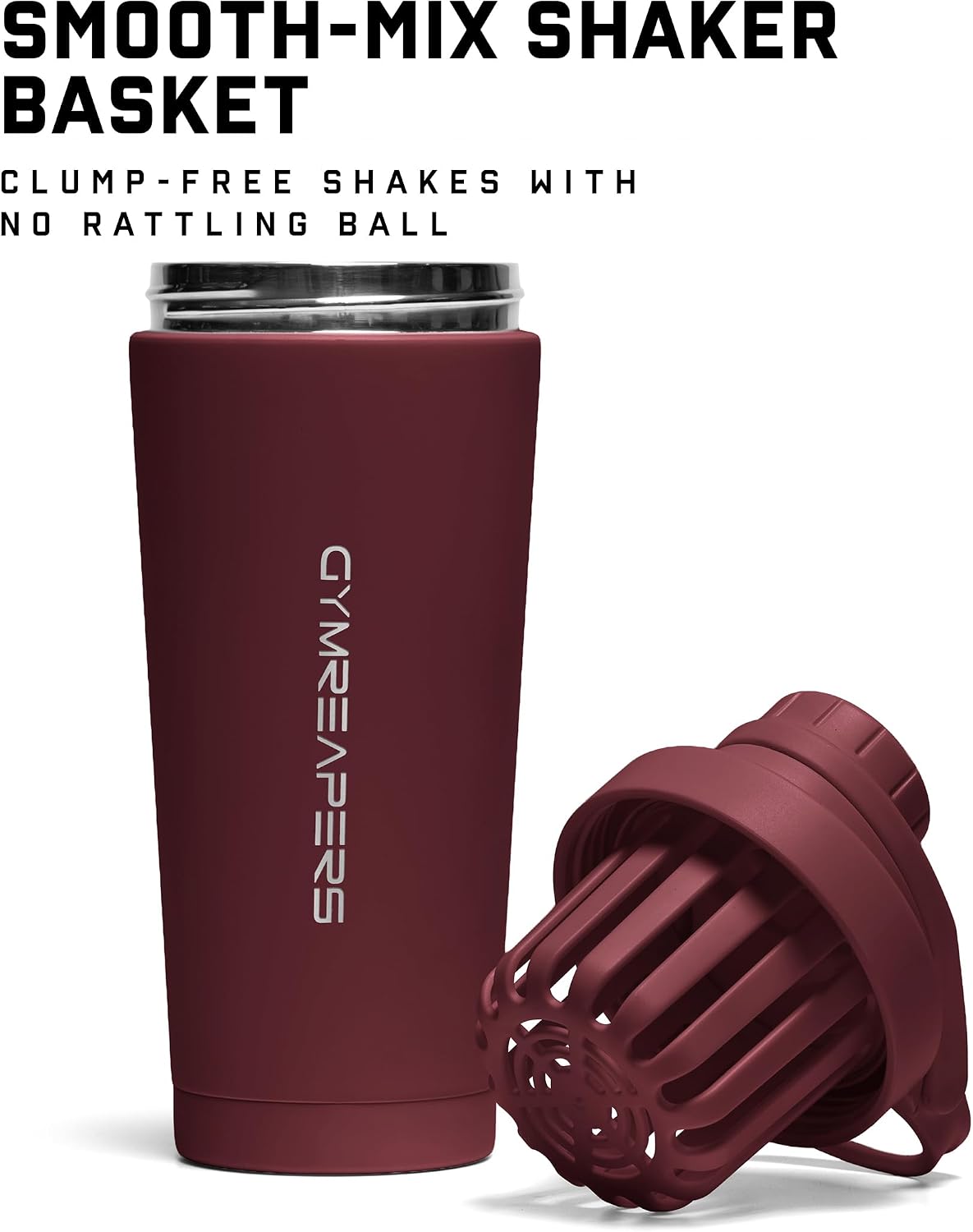 Stainless Steel Protein Shaker Bottle - Double Wall Insulated, Leak Proof, BPA-Free Metal Vacuum Blender Cup For Gym, Sports, Pre & Post-Workout Cold Hydration - 26 OZ (Black)